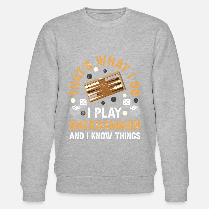 Board Game Funny Backgammon - Stanley/Stella CHANGER Unisex Organic Sweatshirt - heather grey