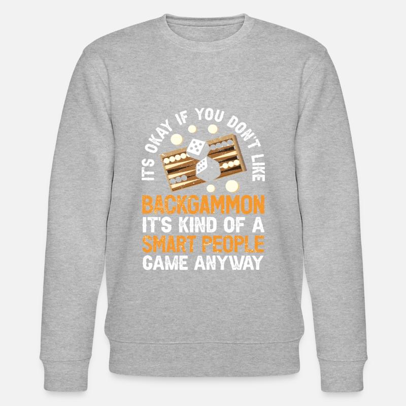 Board Game Funny Backgammon - Stanley/Stella CHANGER Unisex Organic Sweatshirt - heather grey