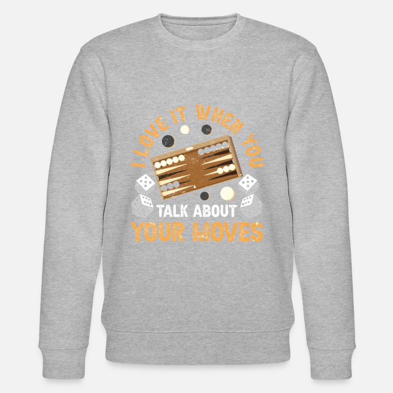 Board Game Funny Backgammon - Stanley/Stella CHANGER Unisex Organic Sweatshirt - heather grey