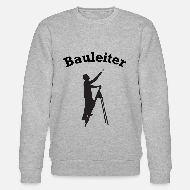 Bauleiter Stehleiter Baustelle Baustellen Leiter - Stanley/Stella Unisex Bio-Sweatshirt CHANGER  - Grau meliert