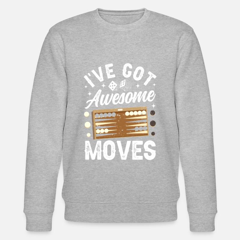 Brettspiel Lustiges Backgammon - Stanley/Stella Unisex Bio-Sweatshirt CHANGER  - Grau meliert
