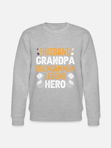 Board Game Funny Backgammon - Stanley/Stella CHANGER Unisex Organic Sweatshirt - heather grey