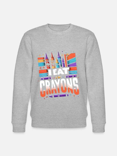 I Eat Crayons 17 - Stanley/Stella CHANGER Unisex Organic Sweatshirt - heather grey