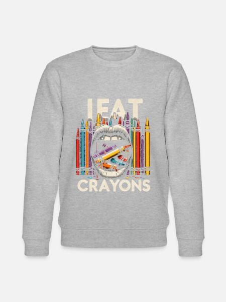 I Eat Crayons 22 - Stanley/Stella CHANGER Unisex Organic Sweatshirt - heather grey