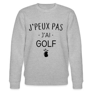 J'ai golf - Sweat bio CHANGER Stanley/Stella Unisexe - gris chiné - Devant - Nik (191cm) & Marisol (170cm)