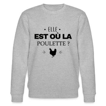 Elle est où la poulette - Sweat bio CHANGER Stanley/Stella Unisexe - gris chiné - Devant - Nik (191cm) & Marisol (170cm)