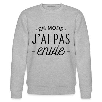 En mode j'ai pas envie - Sweat bio CHANGER Stanley/Stella Unisexe - gris chiné - Devant - Nik (191cm) & Marisol (170cm)