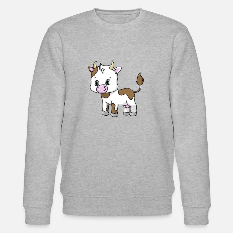 eine süße kleine Kuh - Stanley/Stella Unisex Bio-Sweatshirt CHANGER  - Grau meliert