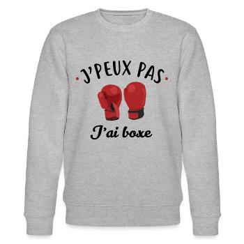 J'peux pas j'ai boxe - Sweat bio CHANGER Stanley/Stella Unisexe - gris chiné - Devant - Nik (191cm) & Marisol (170cm)