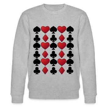 Carte Poker Jeu de cartes - Sweat bio CHANGER Stanley/Stella Unisexe - gris chiné - Devant - Nik (191cm) & Marisol (170cm)