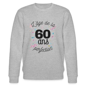 60 ans - Sweat bio CHANGER Stanley/Stella Unisexe - gris chiné - Devant - Nik (191cm) & Marisol (170cm)