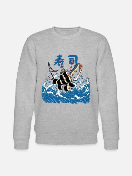Sushi de thon dans la vague - Sweat bio CHANGER Stanley/Stella Unisexe - gris chiné