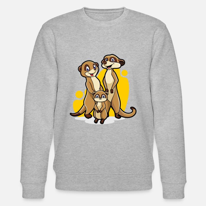 Erdmännchen Familie - Stanley/Stella Unisex Bio-Sweatshirt CHANGER  - Grau meliert