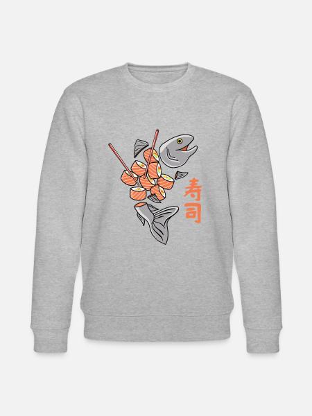 Salmon Sushi - Stanley/Stella CHANGER Unisex Organic Sweatshirt - heather grey