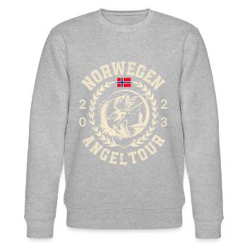 Norwegen 2023 Angeltour - Stanley/Stella Unisex Bio-Sweatshirt CHANGER  - Grau meliert - Vorne - Nik (191cm) & Marisol (170cm)
