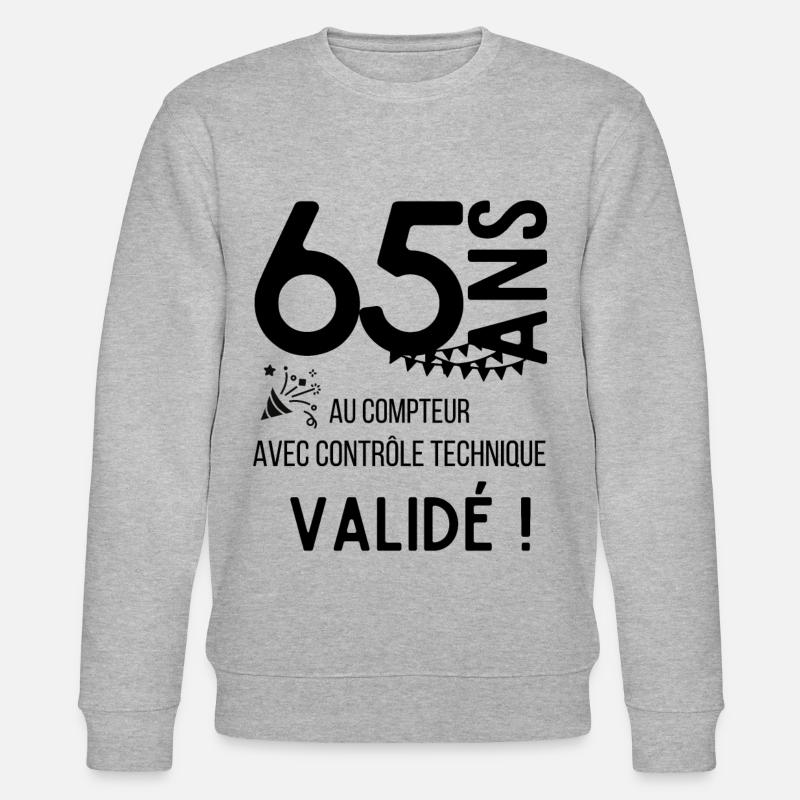 65 ans validé - Sweat bio CHANGER Stanley/Stella Unisexe - gris chiné