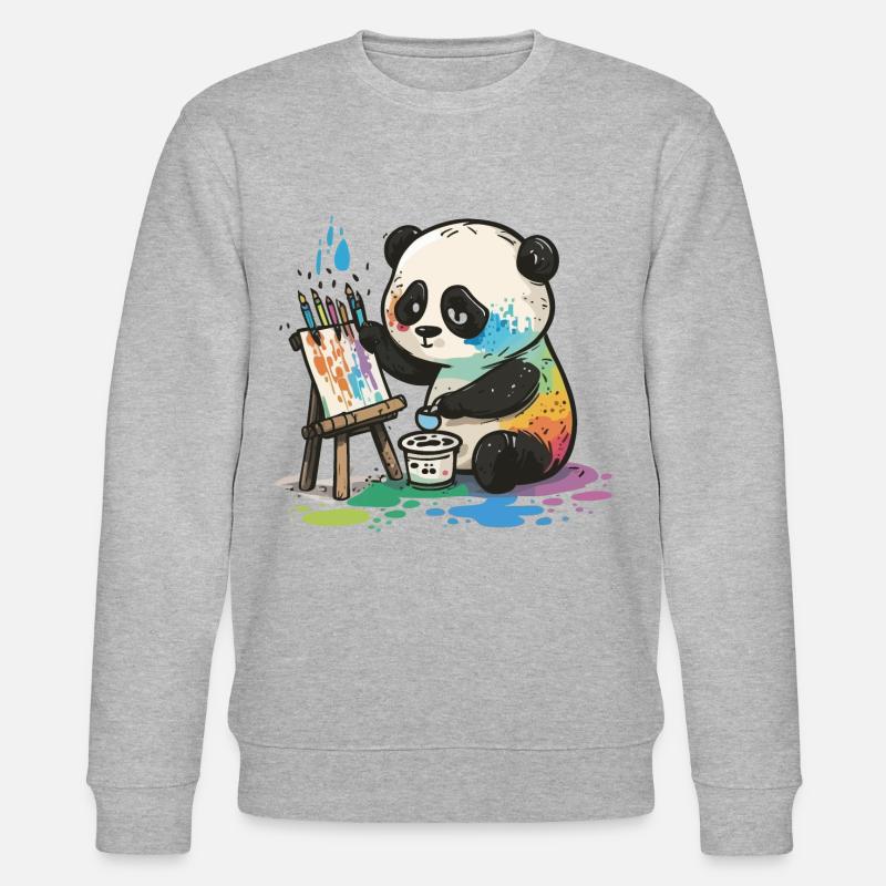 Arty Panda - Stanley/Stella Unisex Bio-Sweatshirt CHANGER  - Grau meliert