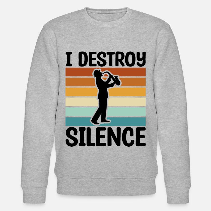 Saxophon witzig - Stanley/Stella Unisex Bio-Sweatshirt CHANGER  - Grau meliert