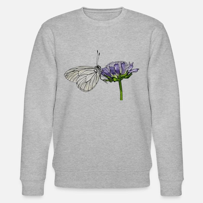 Papillon Fleur Arbre Blanc Entomologiste - Sweat bio CHANGER Stanley/Stella Unisexe - gris chiné