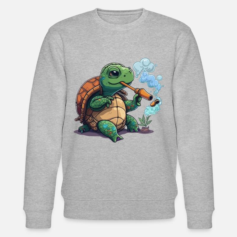 Toking Schildkröte - Stanley/Stella Unisex Bio-Sweatshirt CHANGER  - Grau meliert