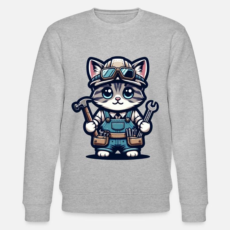 Artisan de chat mignon - Sweat bio CHANGER Stanley/Stella Unisexe - gris chiné