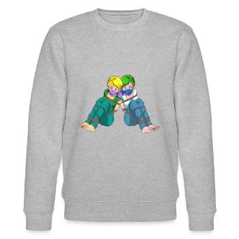 MANGA ZWILLINGE GIRLS GEFESSELT ULTRA HÜBSCH - Stanley/Stella Unisex Bio-Sweatshirt CHANGER  - Grau meliert - Vorne - Nik (191cm) & Marisol (170cm)
