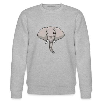 Elefant, Kopf, Elefantenkopf, Zeichnung - Stanley/Stella Unisex Bio-Sweatshirt CHANGER  - Grau meliert - Vorne - Nik (191cm) & Marisol (170cm)