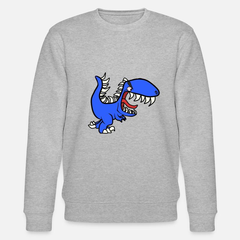 Dinosaurier Comicstyle - Stanley/Stella Unisex Bio-Sweatshirt CHANGER  - Grau meliert