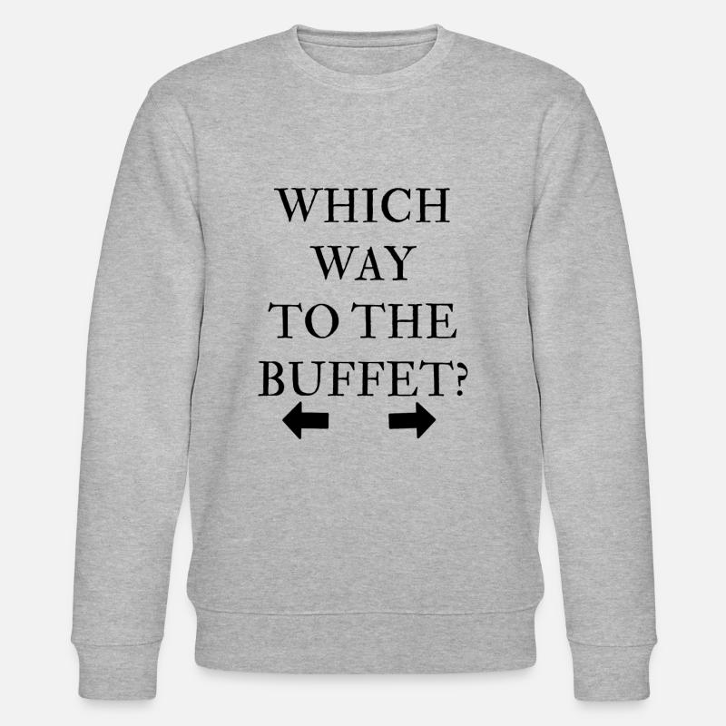 Which way to the Buffet - Stanley/Stella Unisex Bio-Sweatshirt CHANGER  - Grau meliert