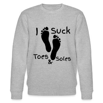 i suck toes & soles - Stanley/Stella Unisex Bio-Sweatshirt CHANGER  - Grau meliert - Vorne - Nik (191cm) & Marisol (170cm)