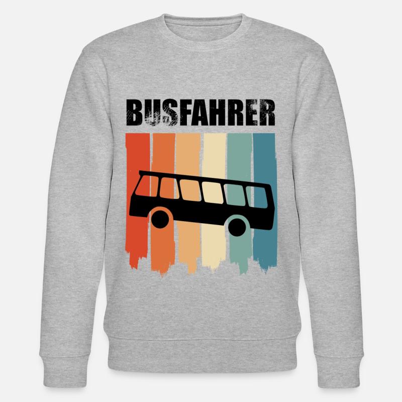 Stolzer Busfahrer retro Bus - Stanley/Stella Unisex Bio-Sweatshirt CHANGER  - Grau meliert