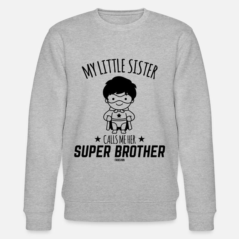Brudergeschenk Superheld Beschützer - Stanley/Stella Unisex Bio-Sweatshirt CHANGER  - Grau meliert