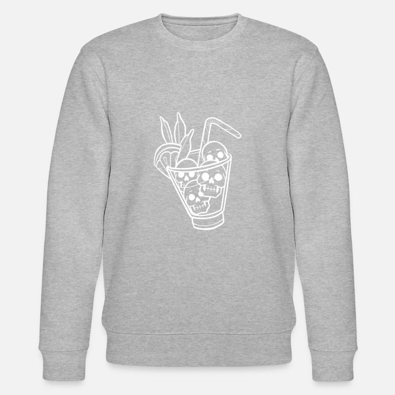 Skull Cocktail line art - Stanley/Stella CHANGER Unisex Organic Sweatshirt - undefined