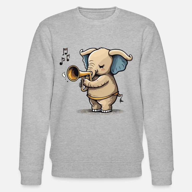 Trompete Elefant - Stanley/Stella Unisex Bio-Sweatshirt CHANGER  - Grau meliert