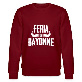 Feria de Bayonne - Sweat bio CHANGER Stanley/Stella Unisexe - bordeaux - Devant - Nik (191cm) & Marisol (170cm)