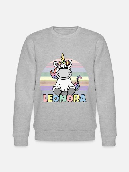 Leonora Einhorn Name - Stanley/Stella Unisex Bio-Sweatshirt CHANGER - Grau meliert