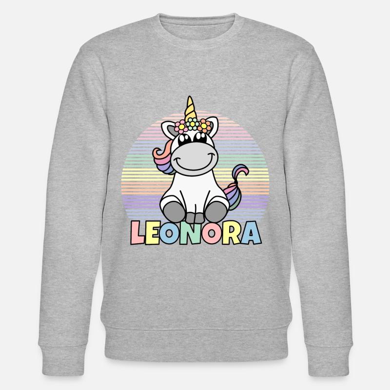 Leonora Einhorn Name - Stanley/Stella Unisex Bio-Sweatshirt CHANGER - Grau meliert