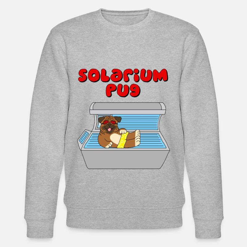 solarium mops pug - Stanley/Stella Unisex Bio-Sweatshirt CHANGER  - Grau meliert