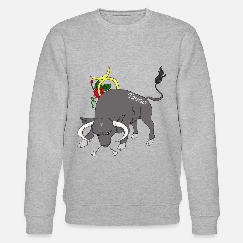 Sternzeichen Stier Geschenk Shirt - Stanley/Stella Unisex Bio-Sweatshirt CHANGER  - Grau meliert