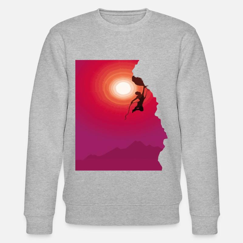 Climbing mountaineering sunrise gift - Stanley/Stella CHANGER Unisex Organic Sweatshirt - heather grey