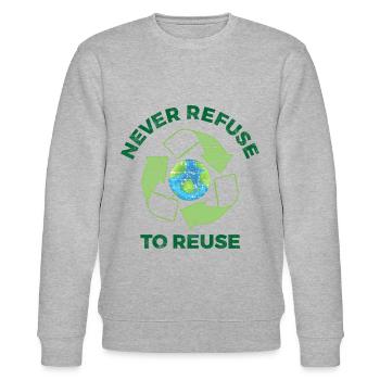 Recyclage Environnement Protection de la nature Terre - Sweat bio CHANGER Stanley/Stella Unisexe - gris chiné - Devant - Nik (191cm) & Marisol (170cm)
