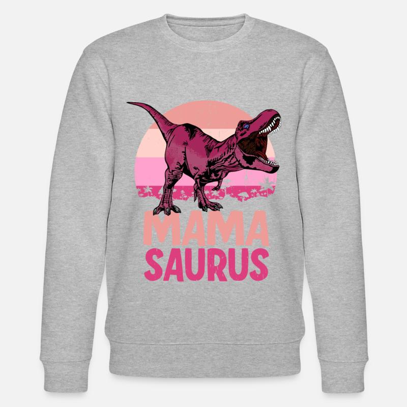 Mama Saurus Mamasaurus Dinosaur Family - Stanley/Stella CHANGER Unisex Organic Sweatshirt - undefined