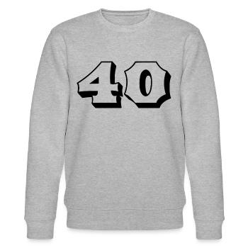 40 ans Numéro 40 Anniversaire - Sweat bio CHANGER Stanley/Stella Unisexe - gris chiné - Devant - Nik (191cm) & Marisol (170cm)