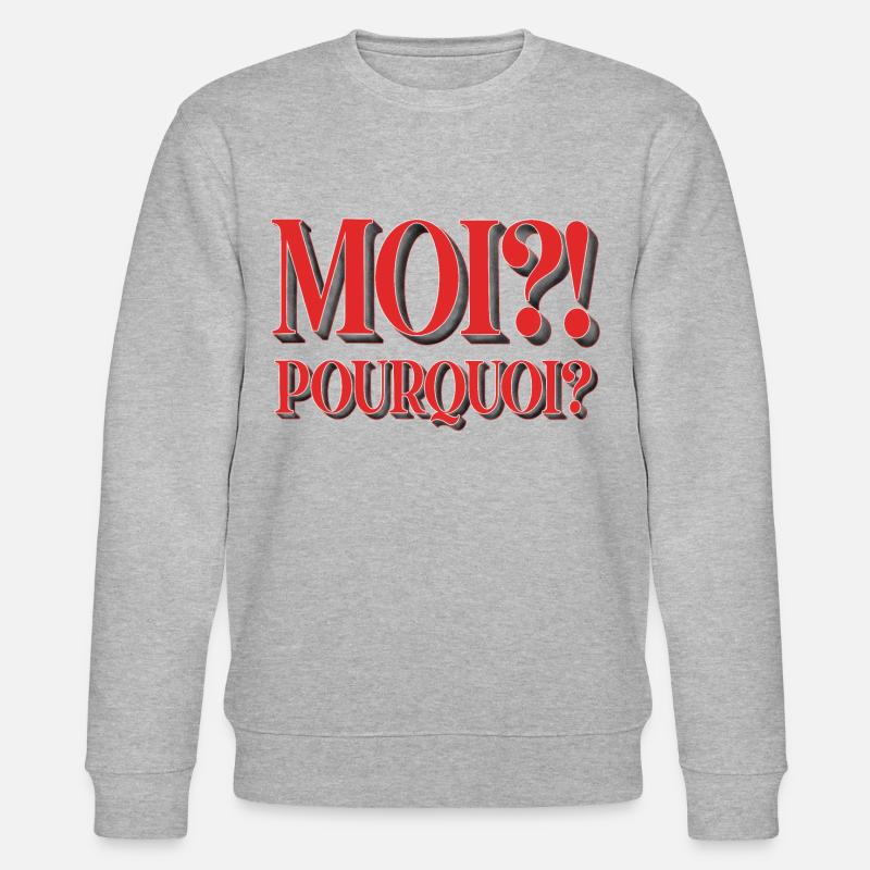 MOI?! Pourquoi? - Stanley/Stella Unisex Bio-Sweatshirt CHANGER  - Grau meliert