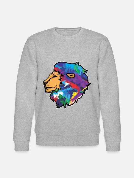 Lion's head colorful animals drawing - Stanley/Stella CHANGER Unisex Organic Sweatshirt - heather grey