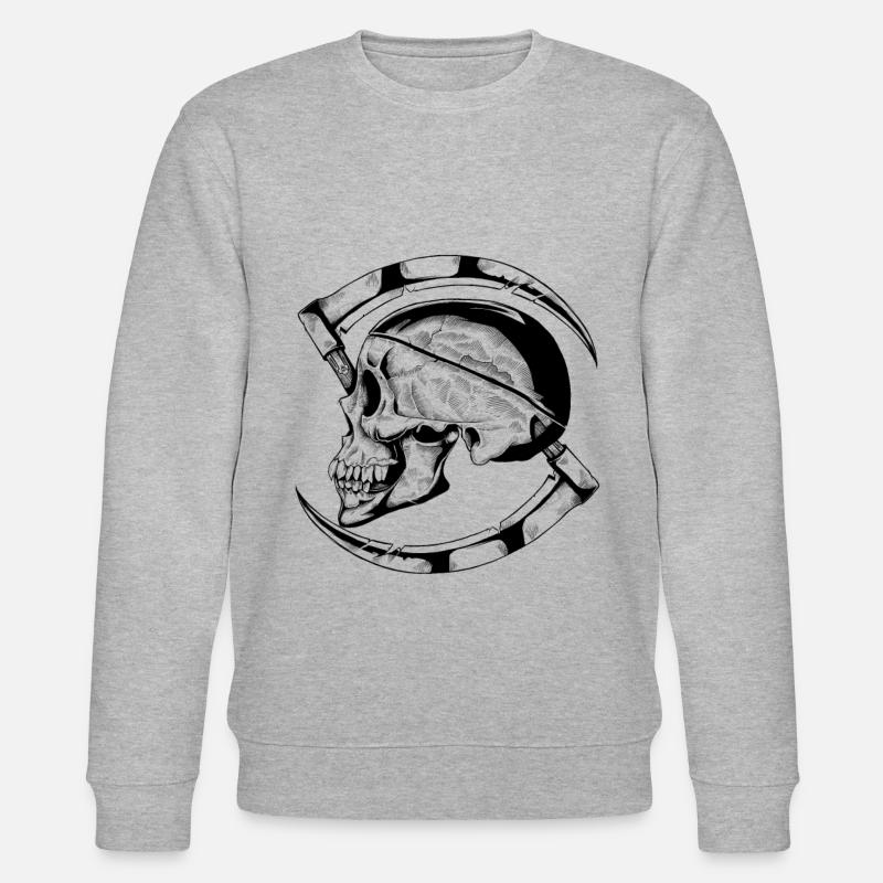 Grim reaper skull with blades - Stanley/Stella CHANGER Unisex Organic Sweatshirt - heather grey