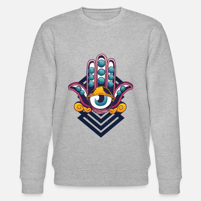 Hand with eye - abstract art - Stanley/Stella CHANGER Unisex Organic Sweatshirt - heather grey
