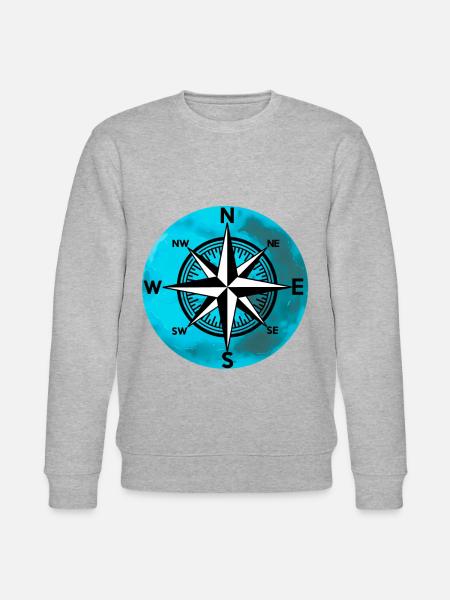 Kompass planeter Vindros Resa Nautisk expedition - Ekologisk sweatshirt CHANGER unisex från Stanley/Stella - gråmelerad