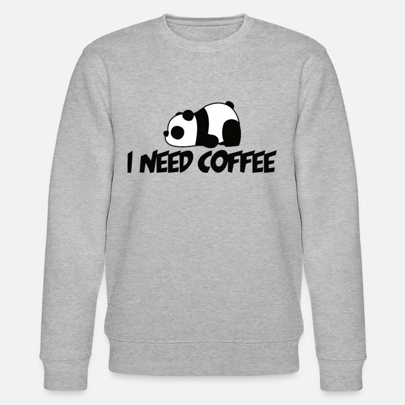 Kaffee Panda - Stanley/Stella Unisex Bio-Sweatshirt CHANGER  - Grau meliert