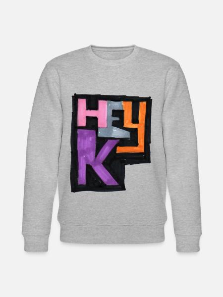 hey K logo - Stanley/Stella CHANGER Unisex Organic Sweatshirt - heather grey